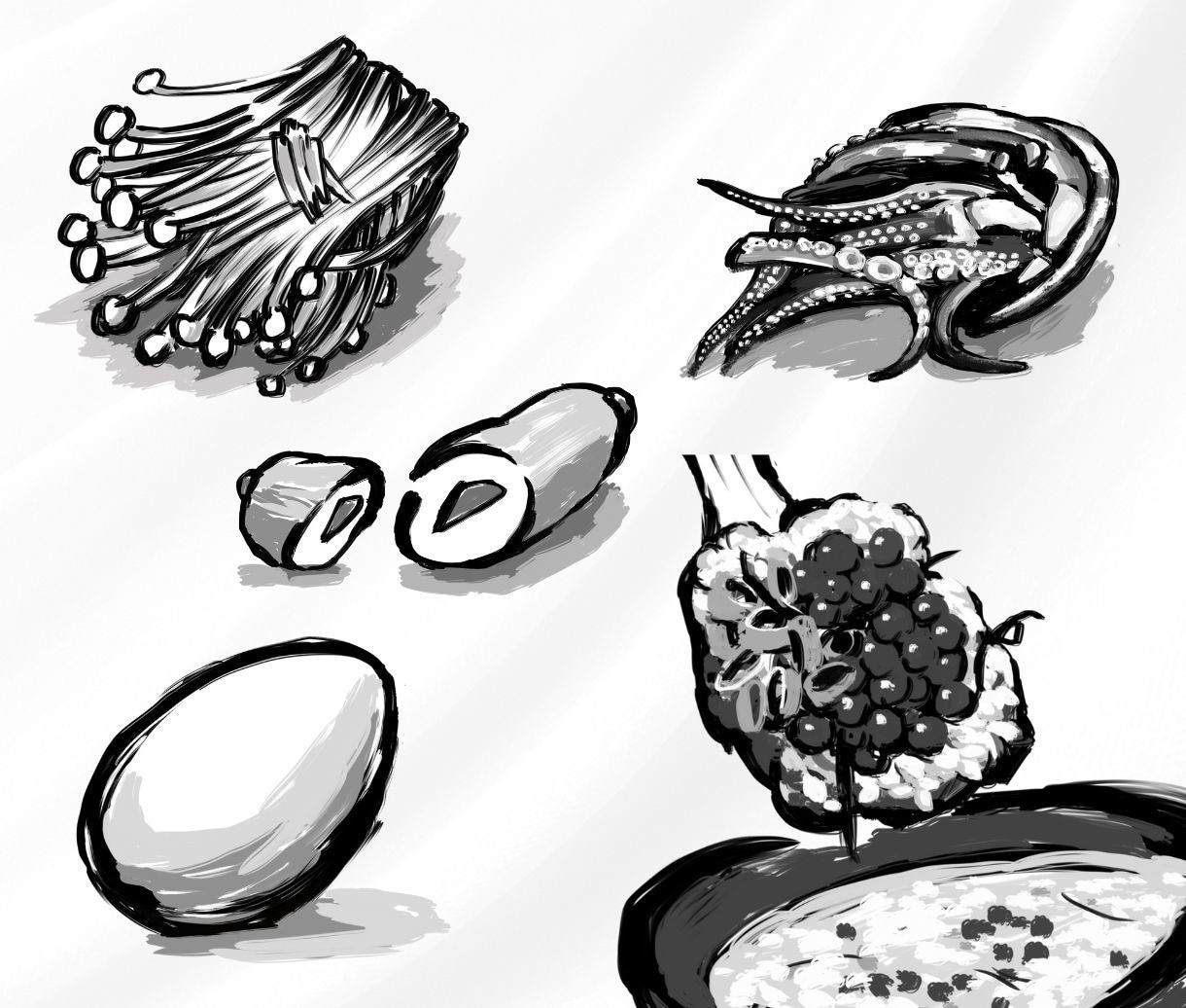 筆絵・墨絵でイラストを描きます！水彩風も描けます 筆絵をリーズナブルに！食べ物・もの・動物など和風な作品に！ イメージ10