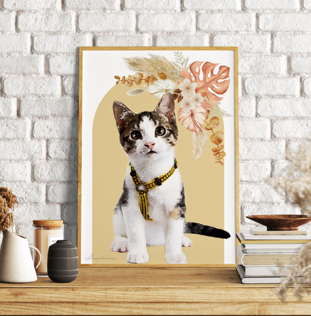 うちの子のお写真からBOHOイラストアートにします 愛猫、愛犬と心華やぐ生活を♪記念日やプレゼントにも最適です イメージ4