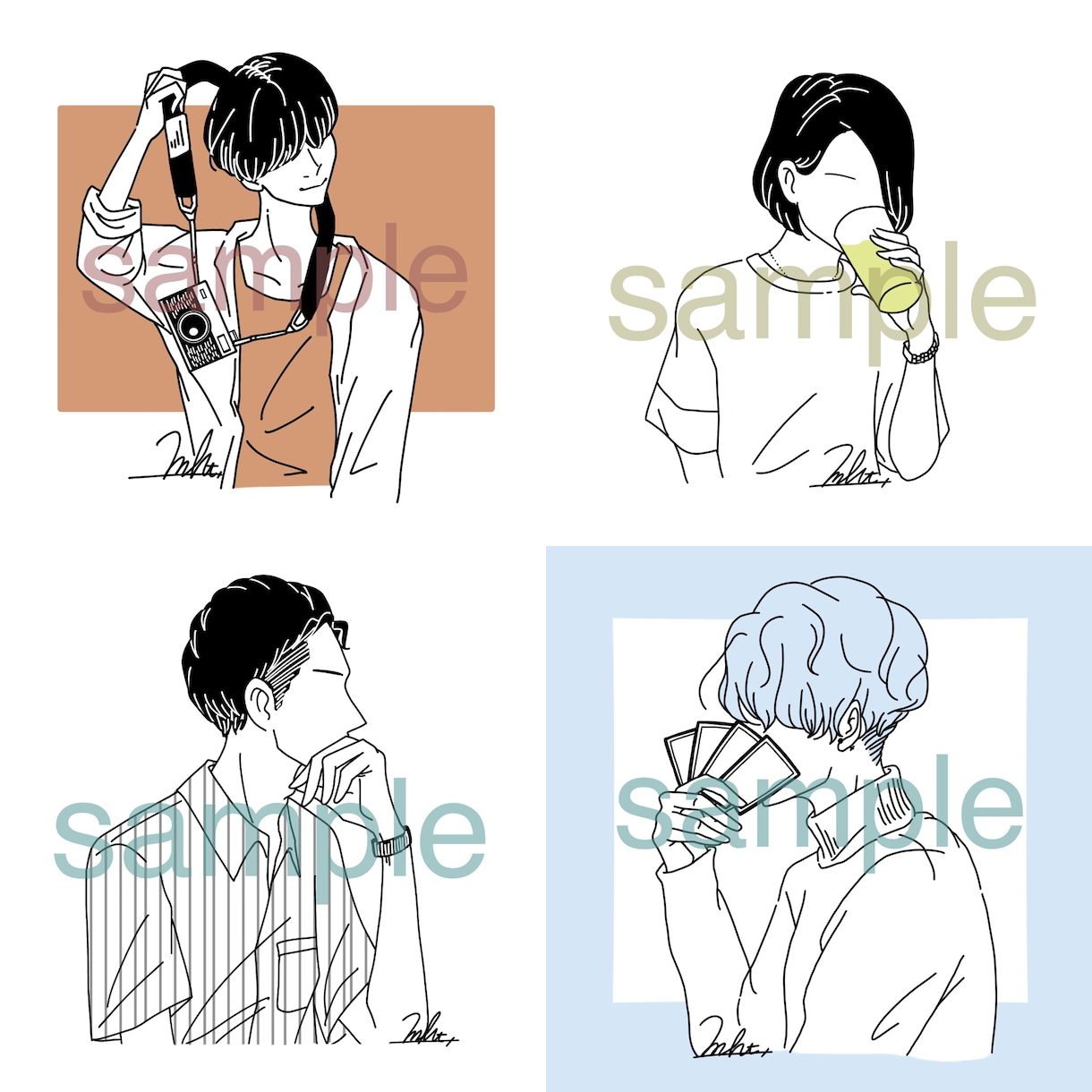 商用利用◎シンプル線画アイコンお描きします 選べるイラストタッチ！オプションでカラーにも◎ イメージ6
