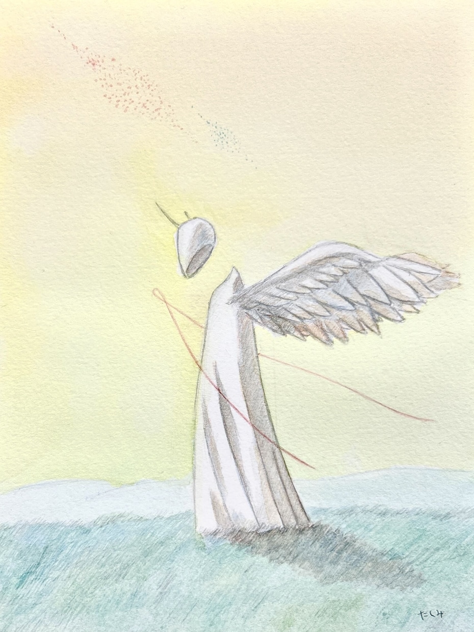 A5以下・郵送＊絵本の1ページのような絵を描きます アナログで水彩アート制作後、郵送します。 イメージ1
