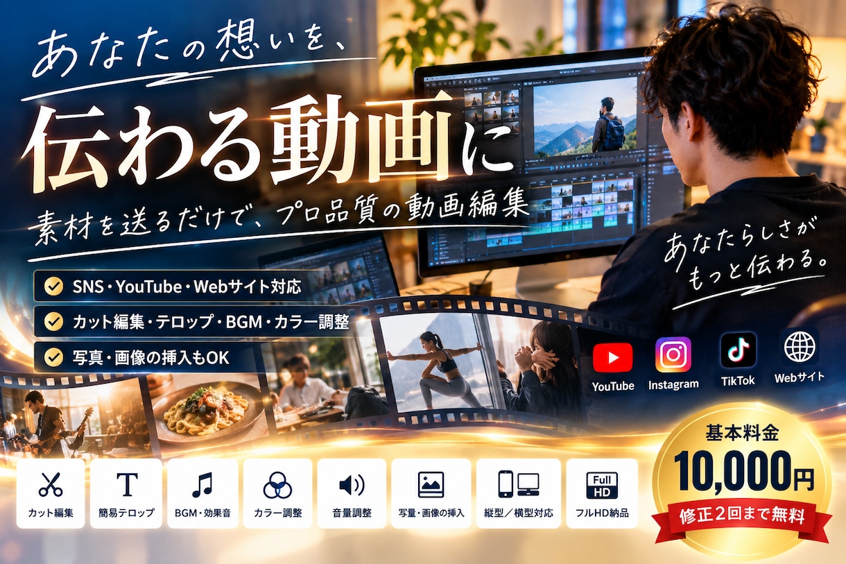 人・仕事・活動の魅力が伝わる動画を編集します 撮影した素材を送るだけ！魅力ある映像に仕上げます イメージ1