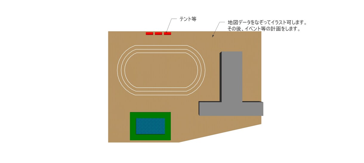イベントに必要な、配置図等のイメージ図を作成します 現役の建築士、建築施工管理技士が「絵が描けない」をお手伝い イメージ3