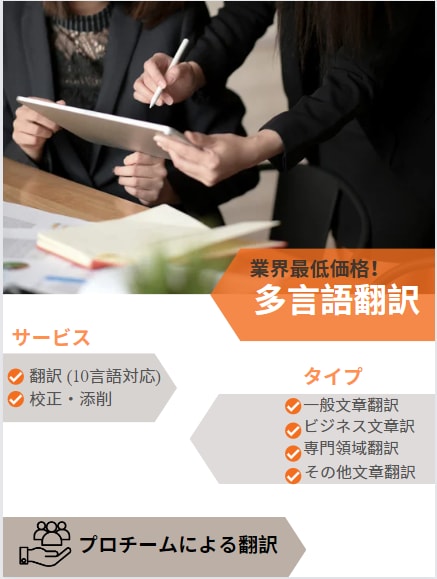 説明書・資料 プロチームが多言語翻訳を提供します 「5言語対応！最高品質翻訳・校正、最低価格で提供！」 イメージ2