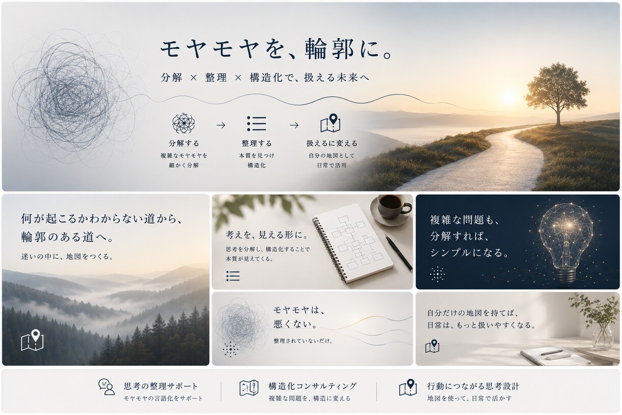 思考整理のお手伝い【お試し価格】ます モヤモヤに輪郭を与え、「扱える」に変えます イメージ1