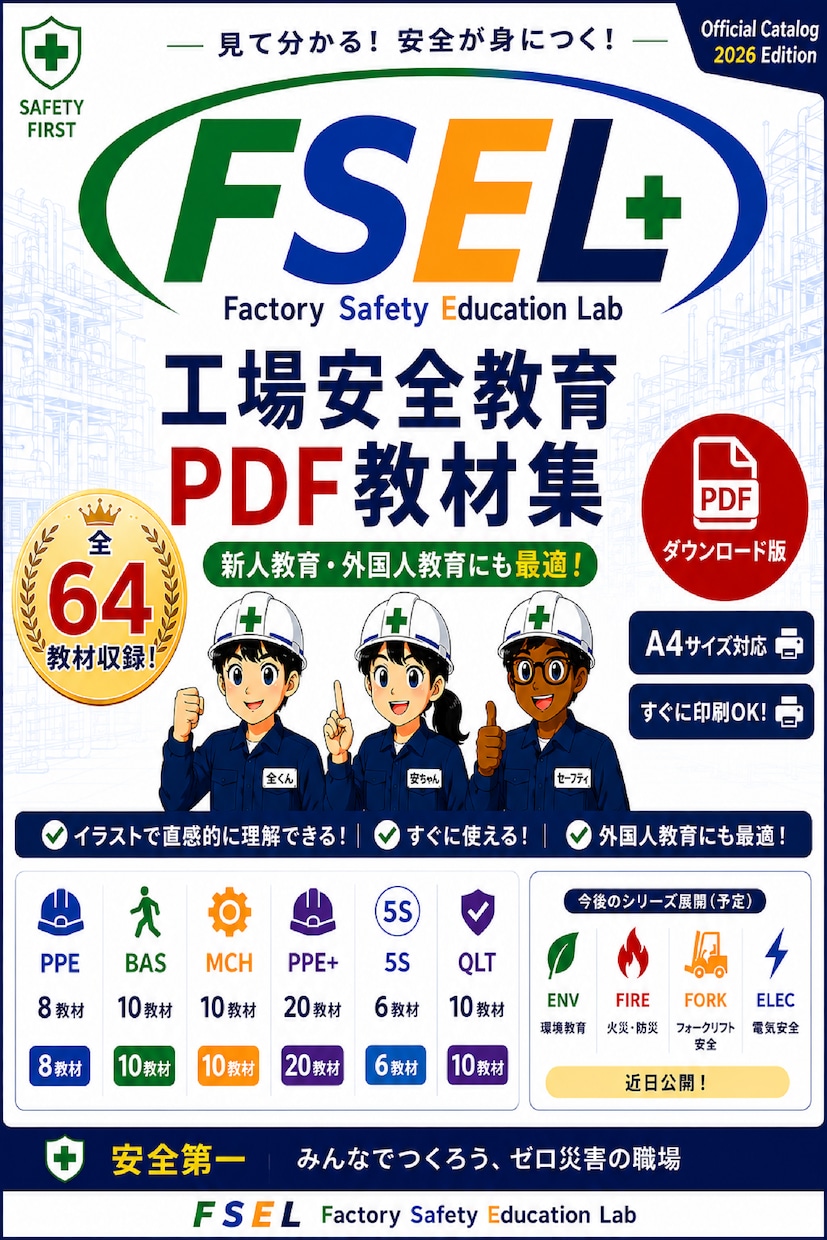 工場安全教育PDF教材を販売します 全64教材収録！現場ですぐ使える安全教育教材 イメージ1