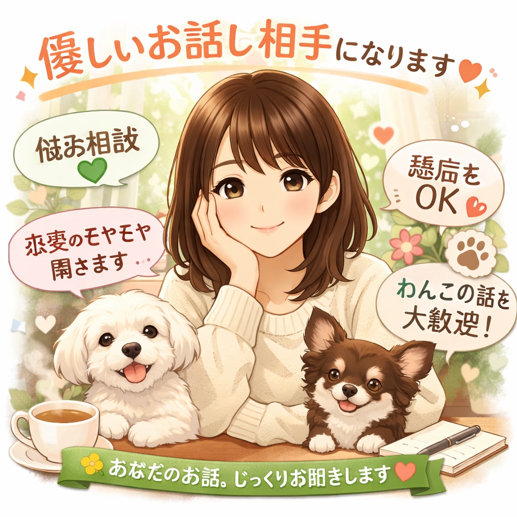 話したいなって時うちなんちゅネーネが聞きます なんとなく話したい、悩む〜、会話が大好きなアラサー女 イメージ1