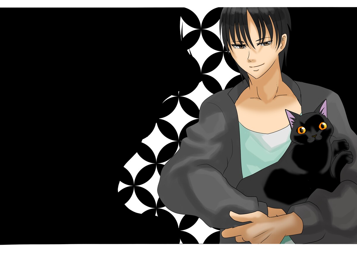 猫と人間が仲良くしているイラストを描きます アイコン・サムネ・立ち絵などにどうぞ イメージ4