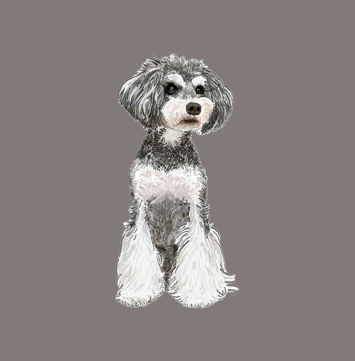 ミニチュアシュナウザーの似顔絵を描きます ミニシュナと暮らす犬絵師が、写真から似顔絵を描きます イメージ1