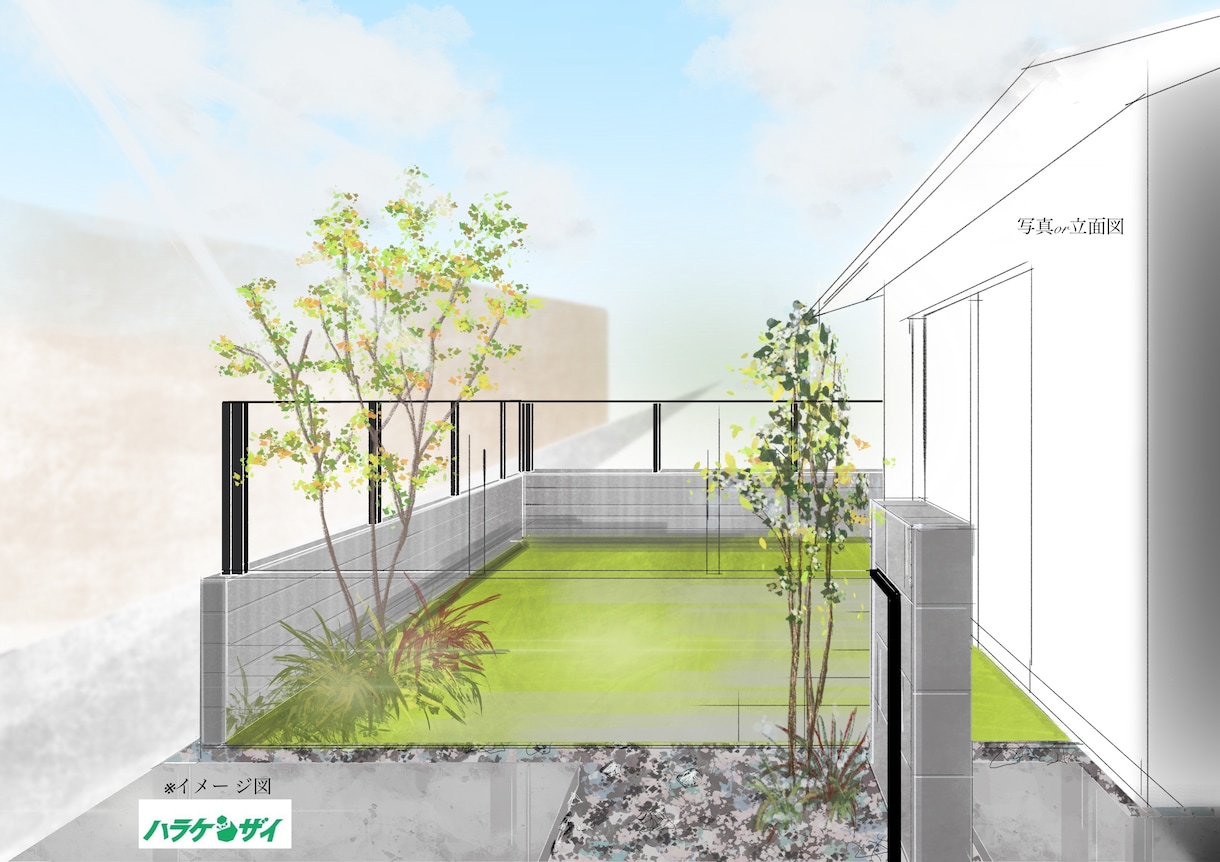 建物の写真や立面図に合わせて外観パースを作成します イラストアプリにて手書き風の温かみあるデザインです。 イメージ5