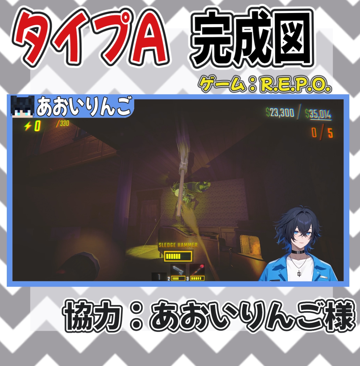 ゲーム実況などの視点表示ネームプレートを制作します ゲーム実況や複数人動画に使える透過PNG素材を制作します イメージ2