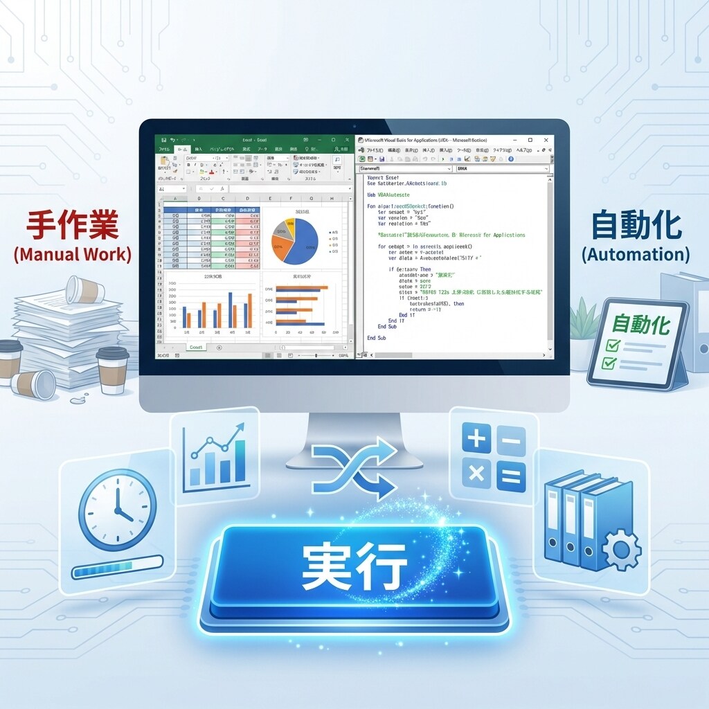 エクセルマクロなんでも作ります **面倒な手作業をボタン1つで自動化！集計・転記・データ整理 イメージ1