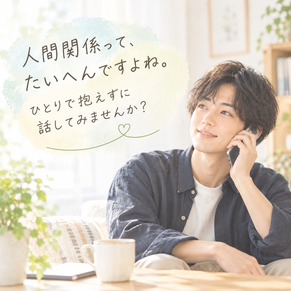 人間関係のモヤモヤ、電話でお聞きします 人間関係のモヤモヤ、一人で抱えていませんか？ イメージ1