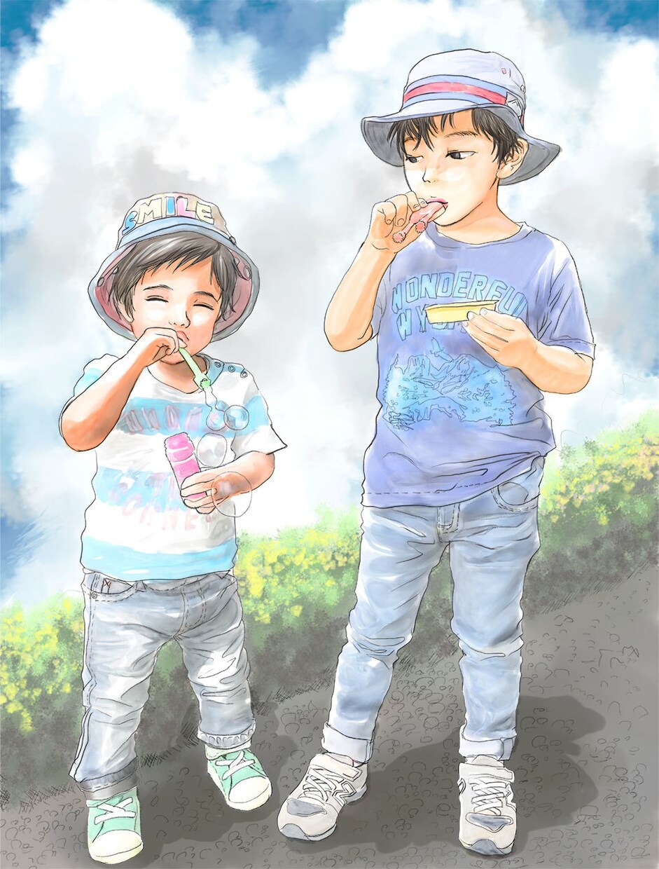 リアル水彩風似顔絵イラストお描きします 色合い柔らかな似顔絵お描きします。アイコンやプレゼントに❤︎ イメージ7