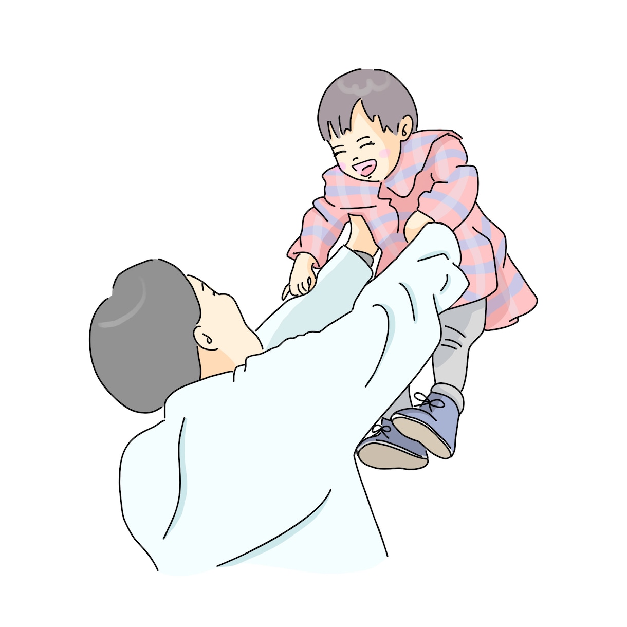 子供や家族の思い出写真を元に線画イラストにします ポーズ、服、表情の修正OK◎子育てママイラストレーター⭐︎ イメージ3