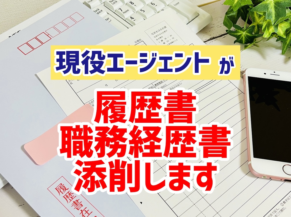 現役エージェントが履歴書と職務経歴書を添削します 現役転職エージェントが履歴書・職務経歴書をプロ目線で徹底添削 イメージ1
