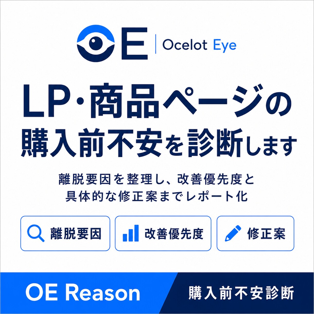 LP・商品ページの購入前不安を診断します 離脱要因を整理し、改善優先度と具体的な修正案までレポート化 イメージ1