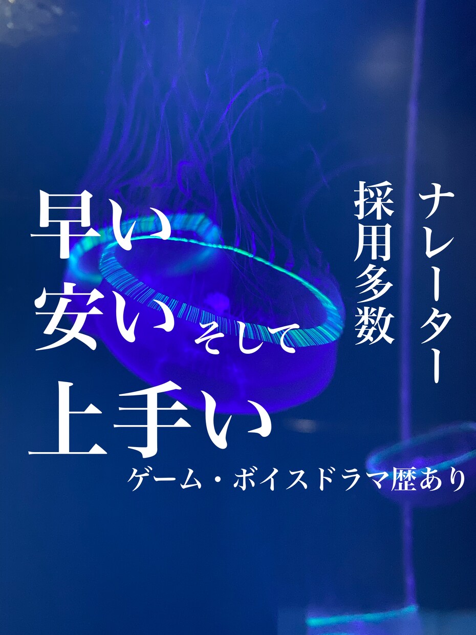 早い安い上手い。男性声優/ナレーター請け負います 1000文字ごとに1000円。納期即日あり。 イメージ1