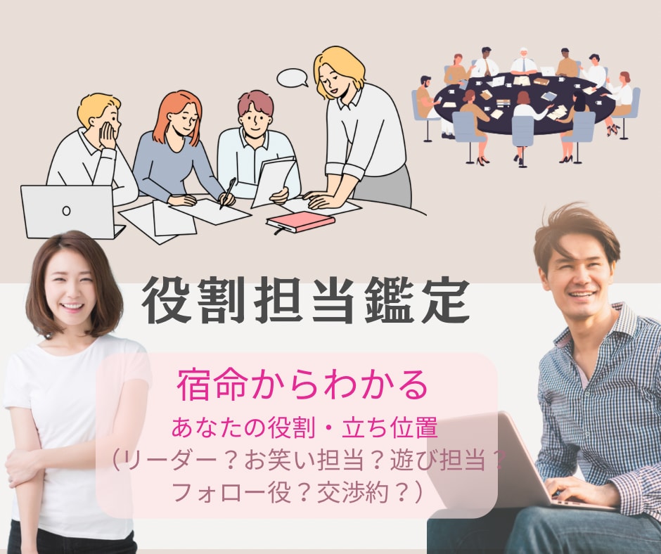 あなたの役割は？その人らしさを伝える鑑定となります リーダー？アイデアマン？交渉役？お笑い遊び担当？フォロー役？ イメージ1