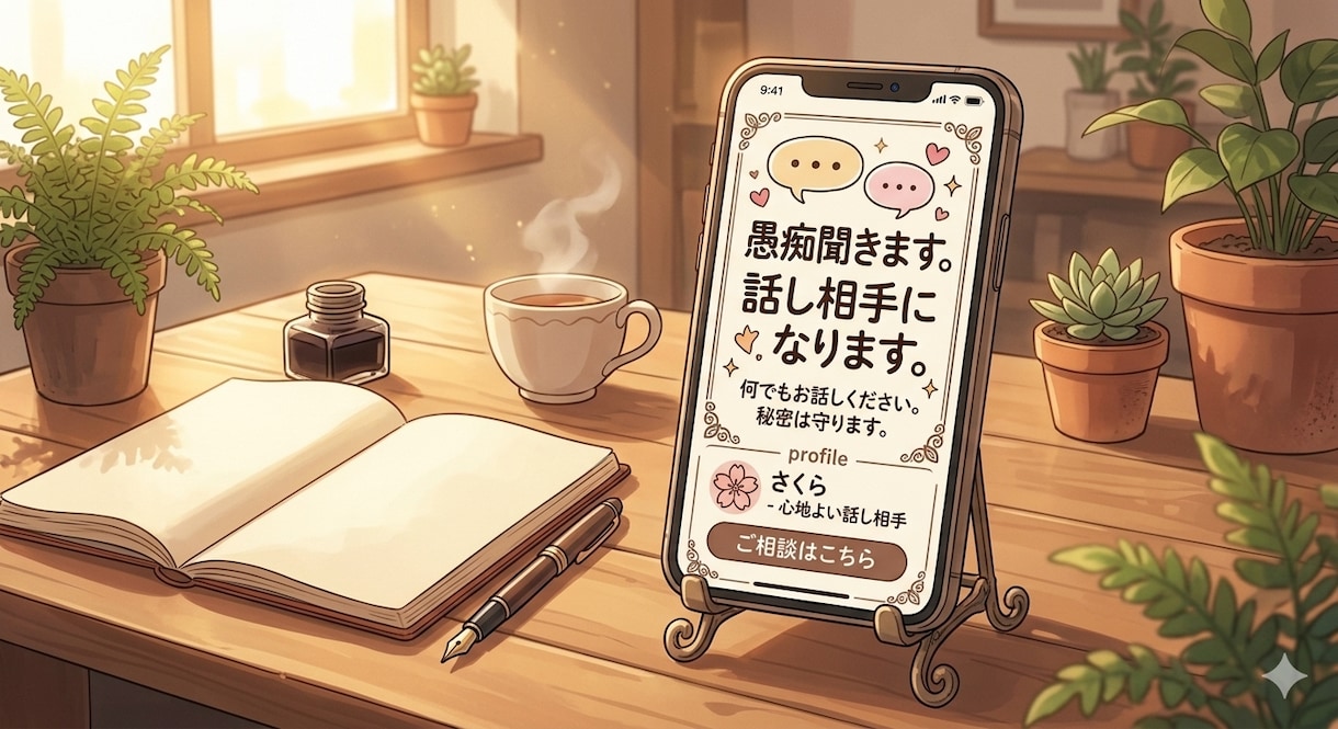 職場の人間関係や接客等のモヤモヤ優しく受け止めます 説教やアドバイスはなし。仕事の愚痴や理不尽さ共感し聴きます。 イメージ1