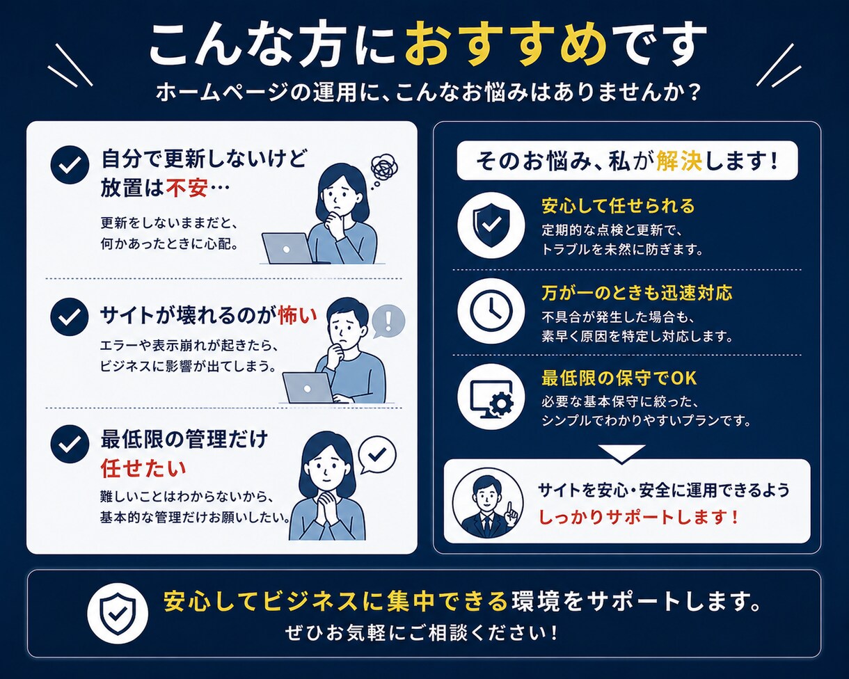 あなたのWordPressを保守して健康に保ちます WordPress保守でお困りの方へ｜歴5年のプロがサポート イメージ8