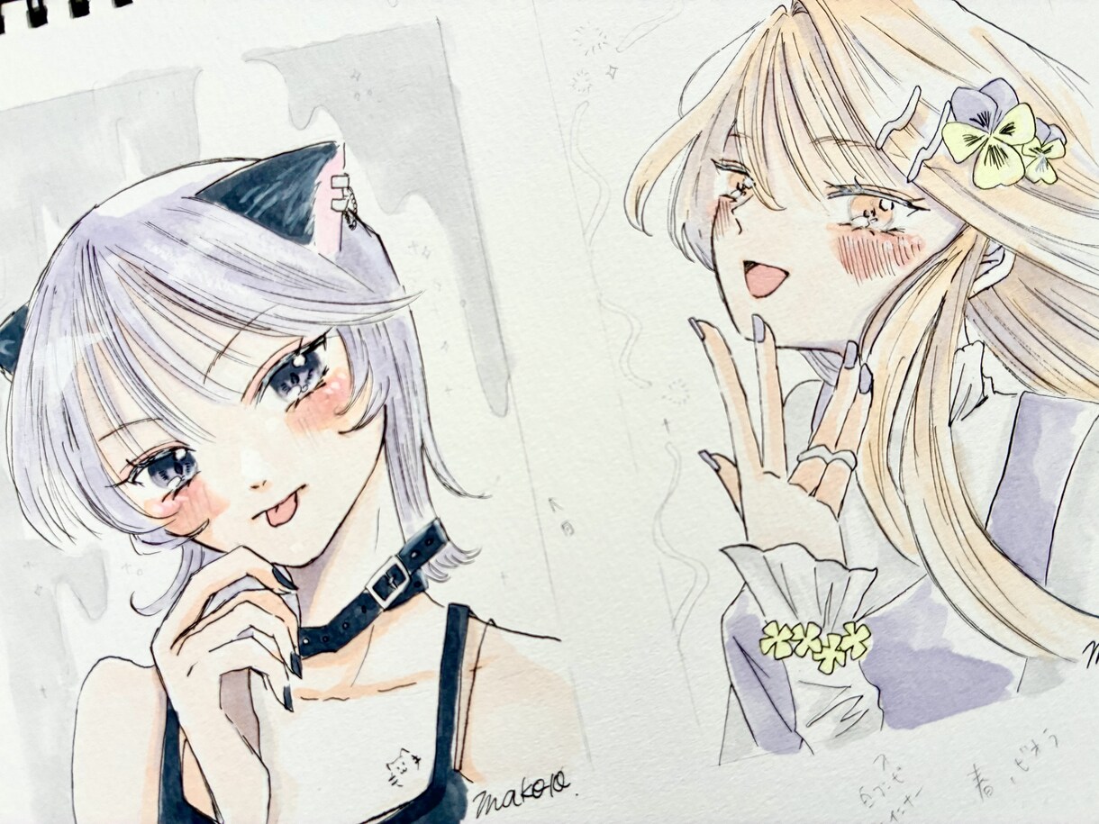 女の子のイラストを描きます プレゼント、インテリア、コレクションにいかがでしょうか。 イメージ1