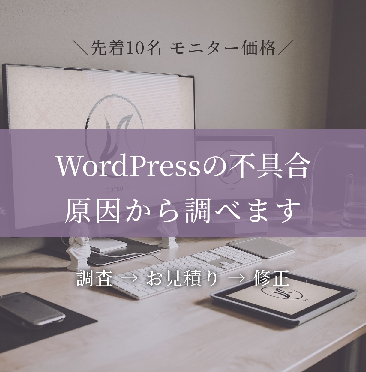 WordPressの不具合を調べて修正します 【先着10名モニター価格】原因調査→お見積り→修正 イメージ1