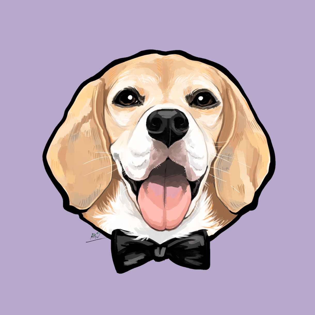 SNSアイコン★手書き感あるペットの似顔絵かきます イラストをさらにステッカーに加工する事も可能です イメージ7