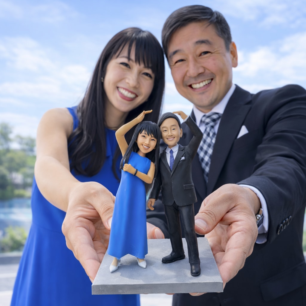 結婚祝い写真から作るフィギュア｜結婚式似顔人形ます オーダーメイド新郎新婦 結婚記念日ギフト 特別なプレゼント イメージ2