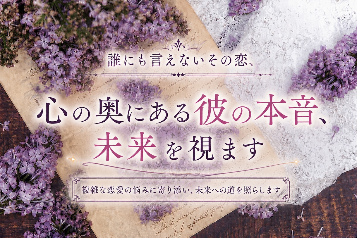 相手の本音をリアルに読み解きます 誰にも言えない恋愛相談、苦しい恋ほど本音が見えます イメージ1