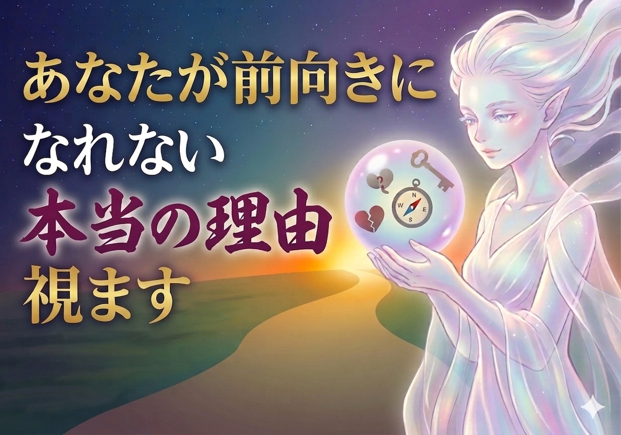 あなたが前向きになれない本当の理由を視ます ★購入前のご相談歓迎！3往復程度無料でお気軽にどうぞ★ イメージ1