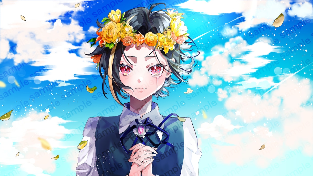 かわいくて色鮮やかなイラスト作成します 美少女キャラ、背景込みの一枚絵、サムネイル、など イメージ7