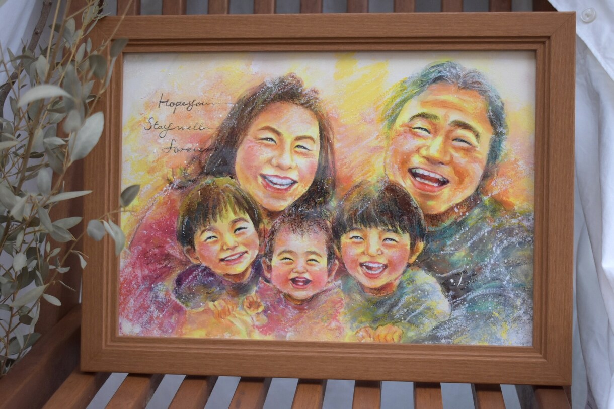 ずっと飾りたくなる似顔絵をお描きします アナログならではの暖かみを感じる色合い、風合いです イメージ5