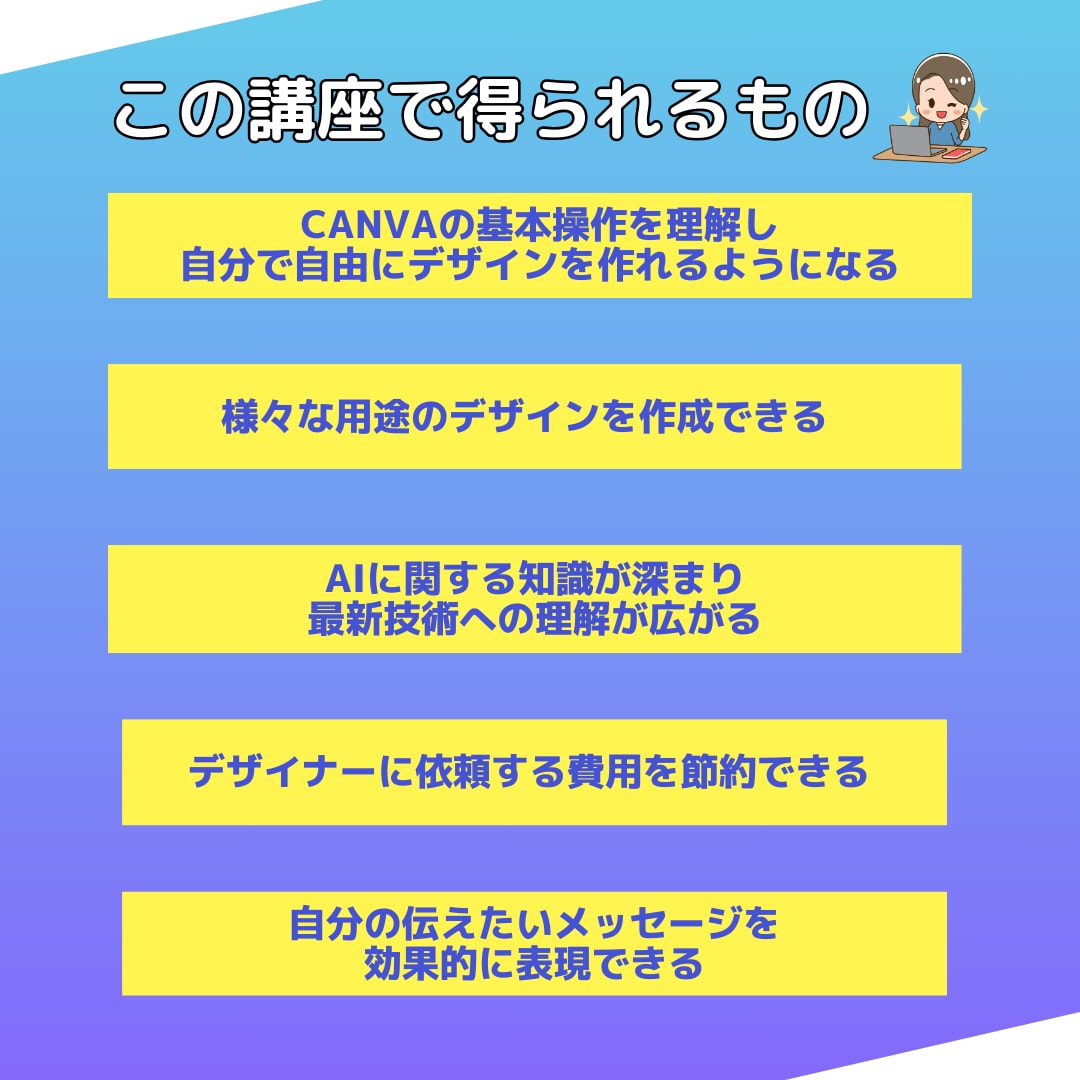 AI初心者向けにCanvaの使い方を教えます デザイン未経験OK！Canvaであなたの想いをカタチに イメージ4