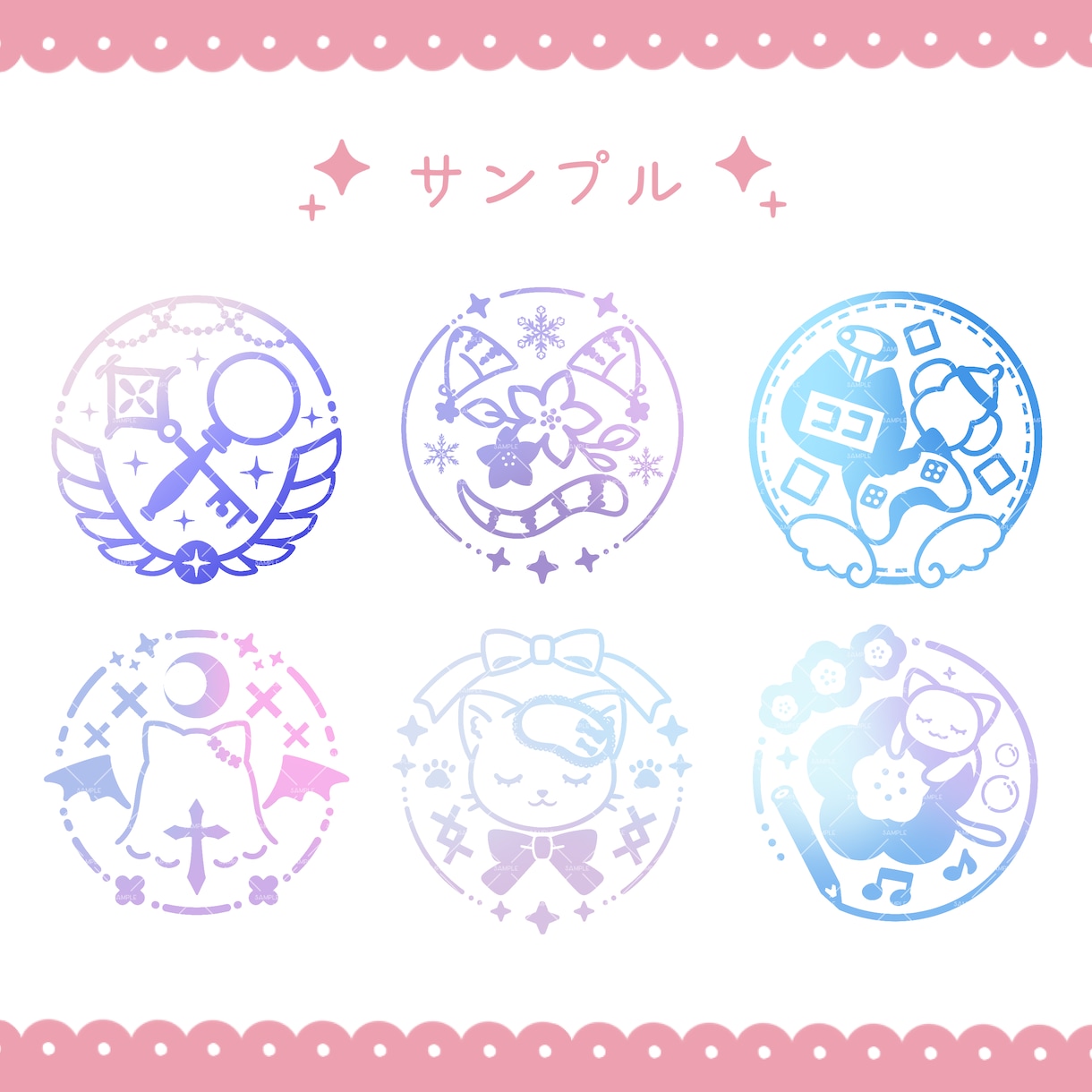 VTuberスタンプロゴ作ります 商用可で差分多めのスタンプみたいなかわいいシンボルロゴ イメージ3