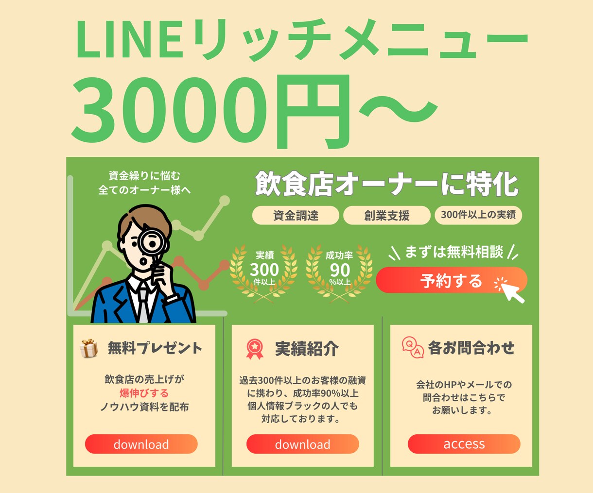 LINEのリッチメニュー作成します 1000円からデザインします！ イメージ1