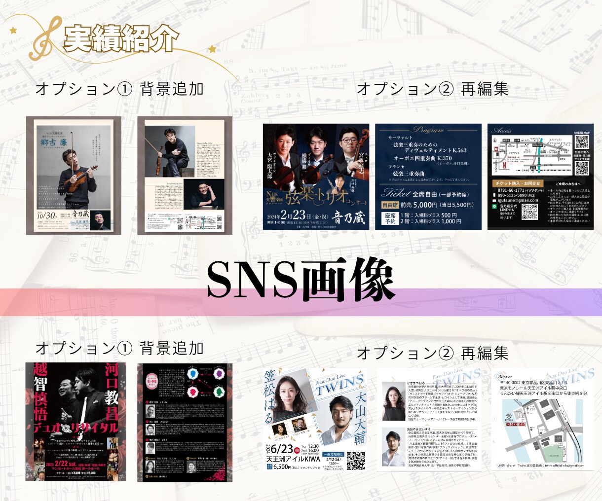 初回発注限定価格！演奏会チラシデザインします プロ・アマ公演実績多数！クラシック専門デザイナーがご提案 イメージ9