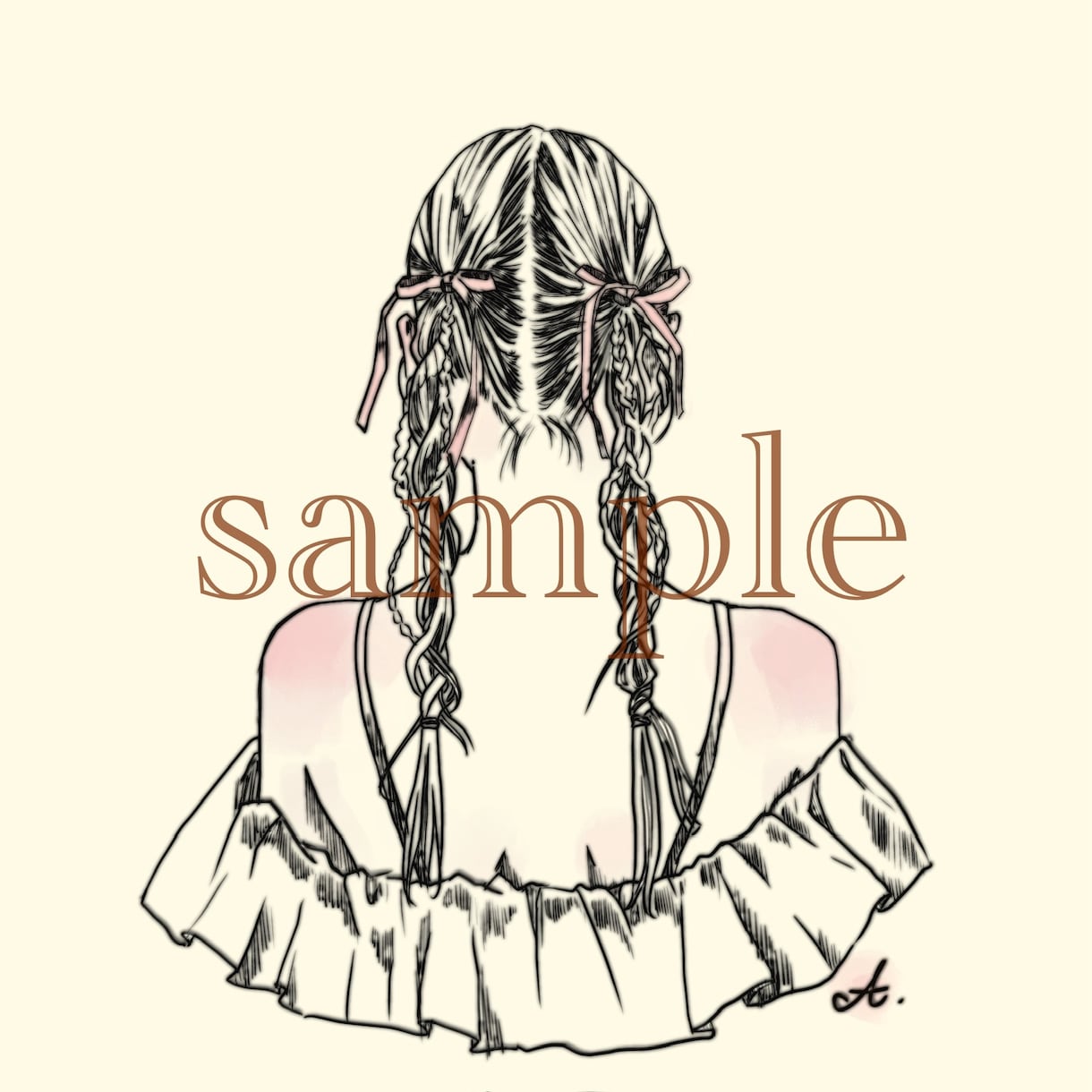 お写真を元にかわいい後ろ姿描きます 身バレ防止のかわいい後ろ姿アイコン イメージ1