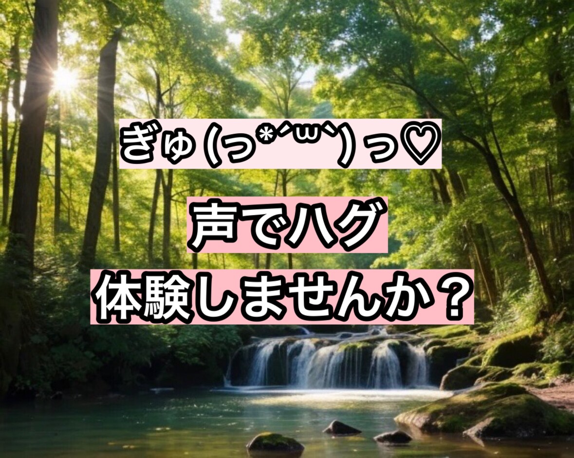 ぎゅ(っ*´꒳`)っ声でハグします あなたを優しく包み込むようにお話します‪♡声でハグ体験する？ イメージ4