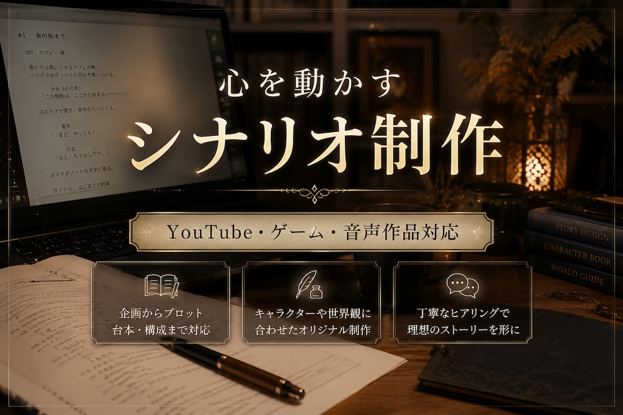 心を動かすシナリオ制作します YouTube・ゲーム・音声作品にも対応 イメージ1