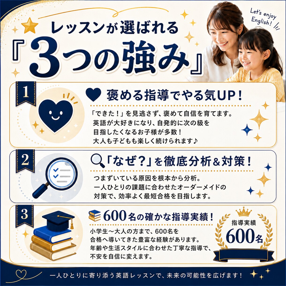 指導歴17年英検合格を目指すレッスンをします ※合格実績600名以上！プロの指導で確実に合格に導きます！ イメージ3