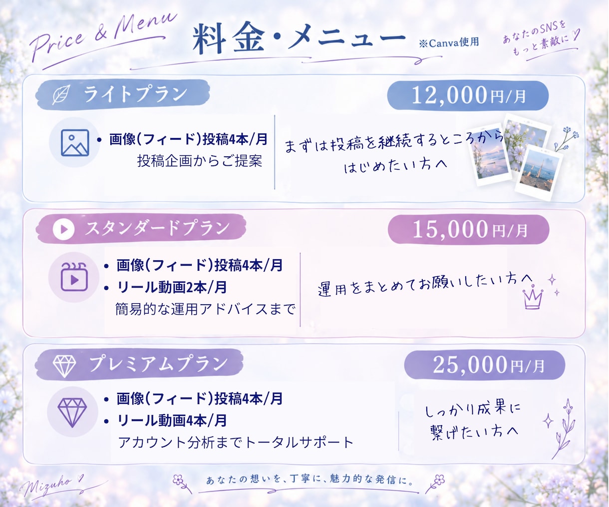 インスタグラム運用代行　25000円/月承ります 現役看護師がインスタグラムの運用代行いたします！ イメージ2