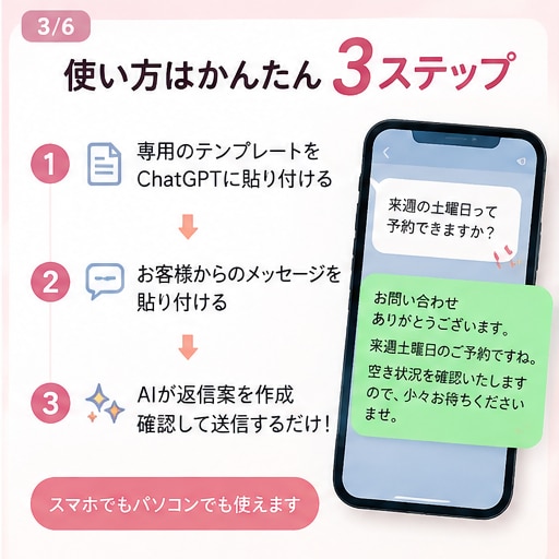 LINE・DM用AI返信テンプレを作ります あなた専用♪返信文を考える時間をラクにします イメージ3