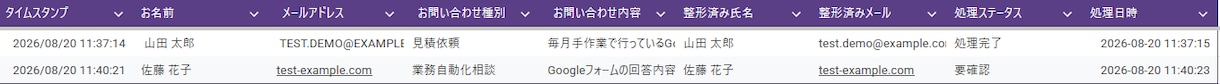 フォーム受付・確認作業をGASで自動化しますます 回答整理・入力チェック・Gmail通知までまとめて自動化 イメージ1