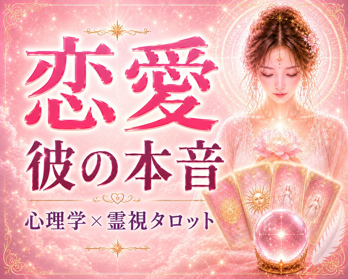 彼の本音｜恋の未来をタロットで丁寧に読み解きます 彼の気持ちがわからず苦しいあなたへ｜霊感霊視タロット×心理学 イメージ1