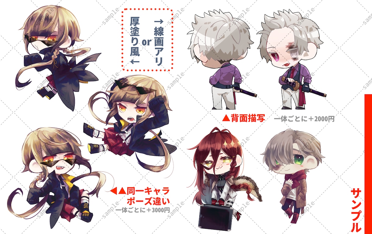 柔らかそうなデフォルメイラスト・SDキャラ描きます グッズなどの印刷用にもご利用いただけます イメージ2