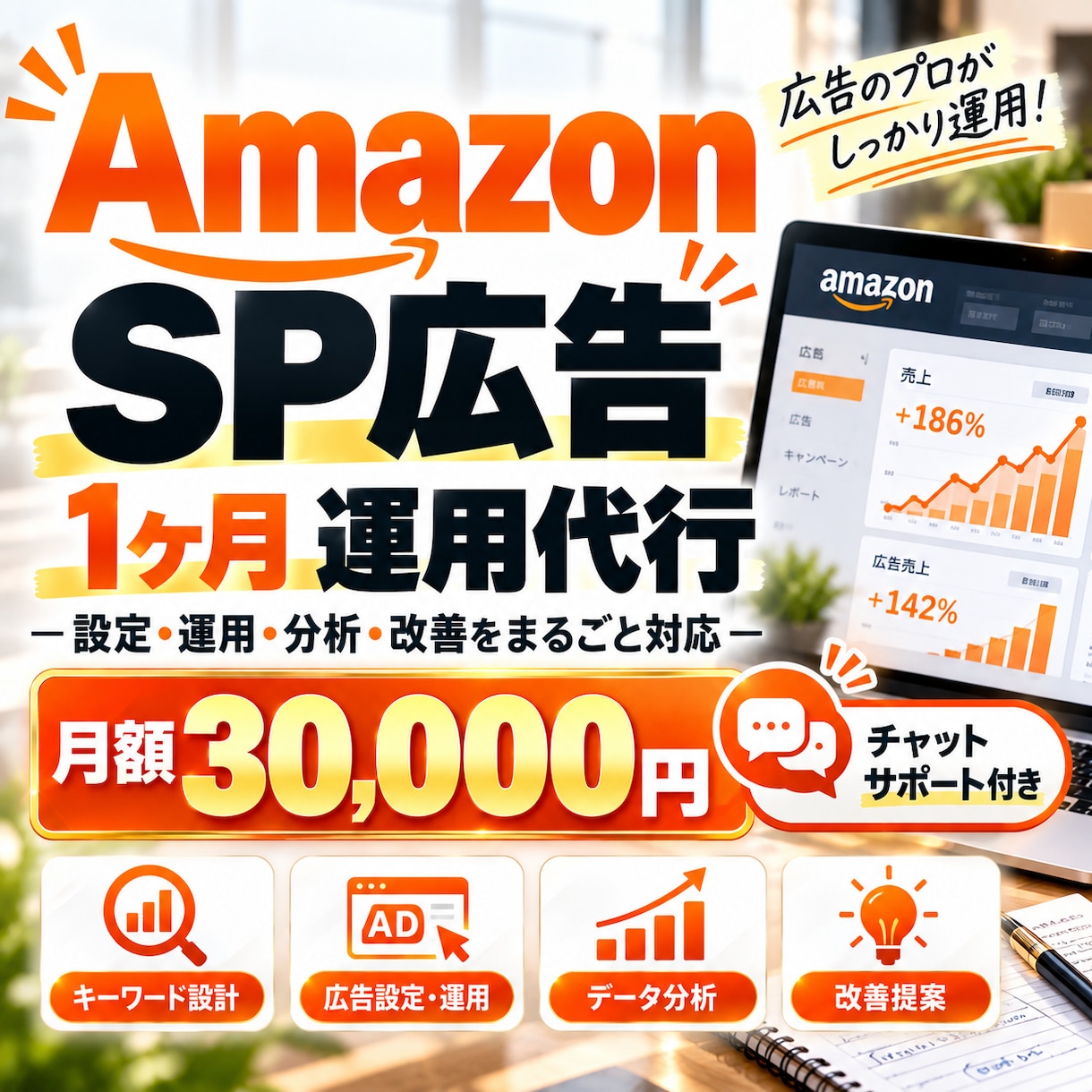 Amazon SP広告を1か月運用代行します 現役EC運用者が分析・改善・運用まで対応 イメージ1