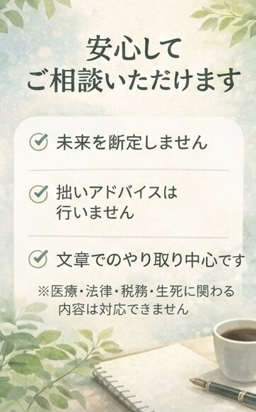 考えがまとまらない時の思考整理をしますます 占い要素も交えた、やさしい整理サポート イメージ3