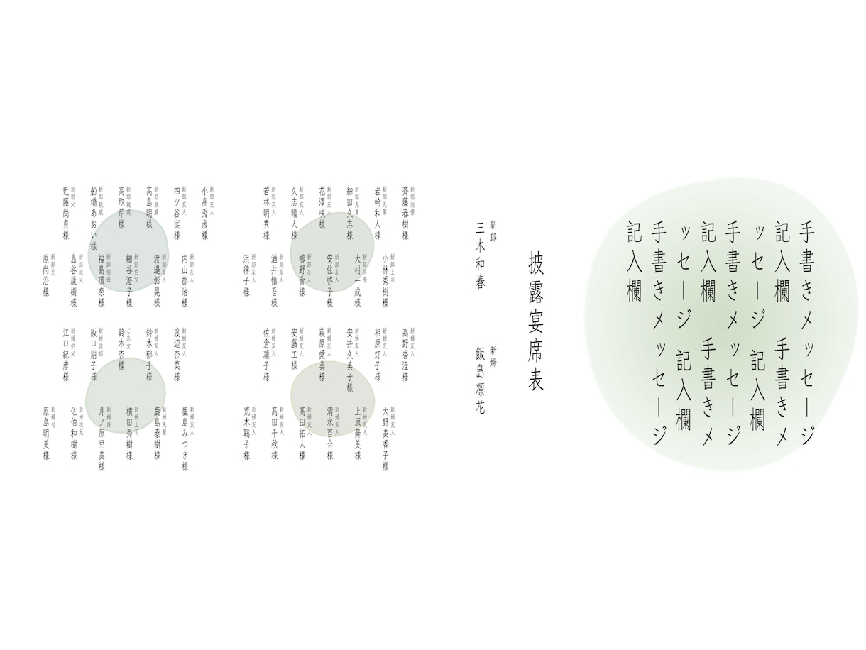 人と被らない！席次表を和紙に印刷、蛇腹製本します お好みの表紙をお選びいただけます◎手書きメッセージ記入欄あり イメージ5