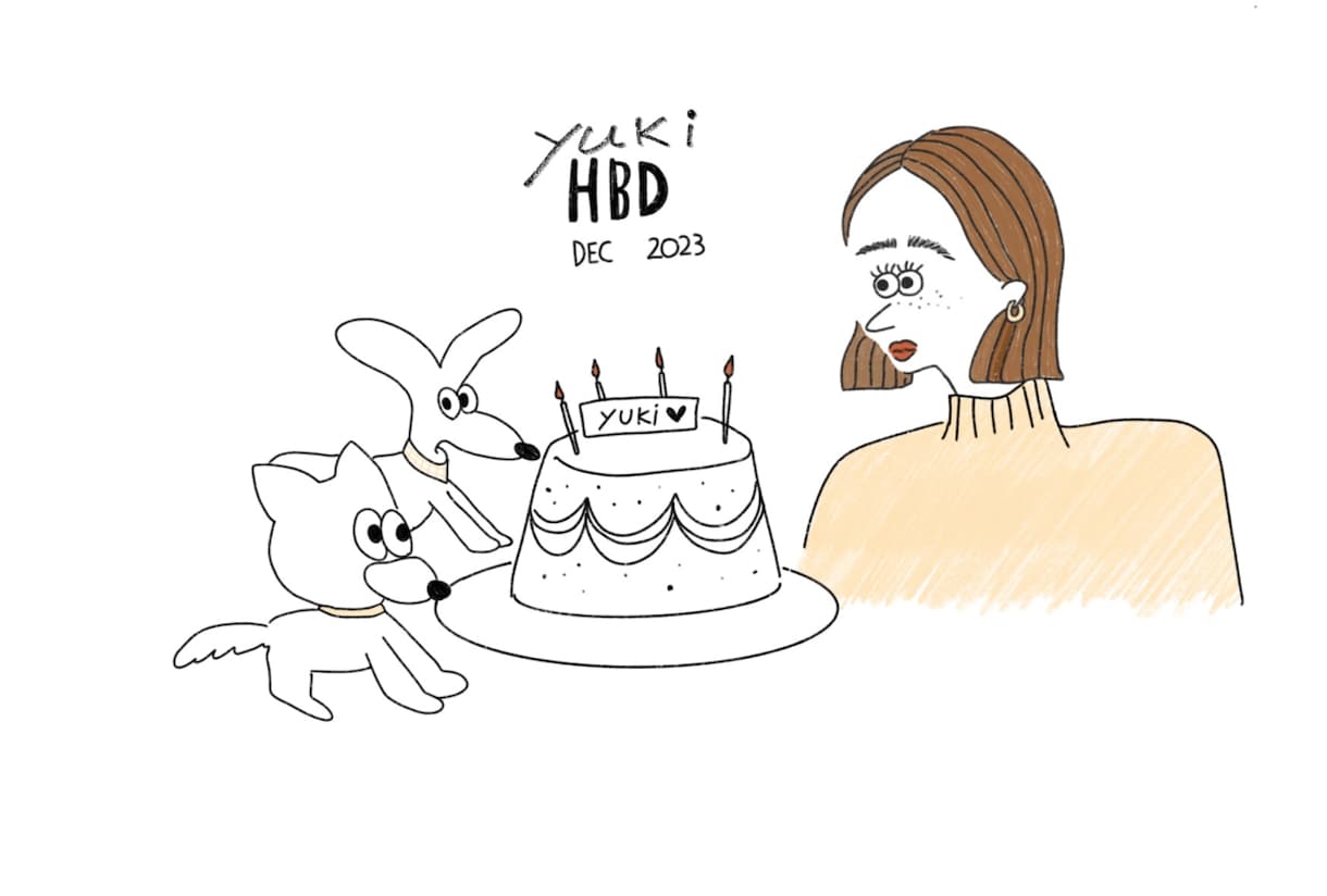 大人かわいい♡おしゃれな誕生日イラスト描きます 特別感UP!お友達、家族、大切なひとへプレゼントに♡ イメージ4