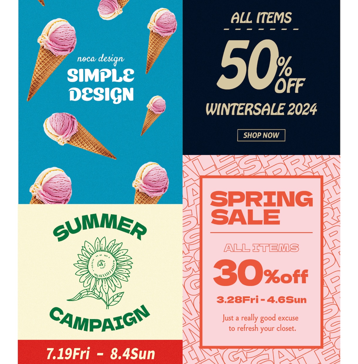 シンプルだけど目を引くバナー、web画像作ります ◎様々なジャンルを作成する現役デザイナーが制作します イメージ1